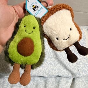 Jellycat Green Avocado and Brown Toast Plush Toys